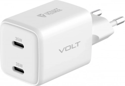 Încărcător USB C dual 35W VOLT GaN alb