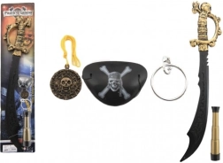 set pirat sabie cu accesorii din plastic 58 cm pe blister