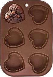 Formă din silicon pentru brioșe inimă, 6 buc – ORION