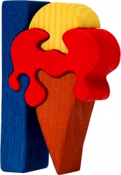 Fauna alfabet – litera I înghețată puzzle din lemn cu piese de încastrat