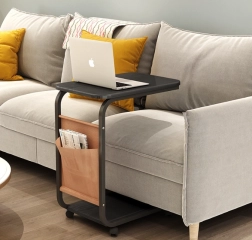 Măsuță mobilă de conferință/sofa pe roți – neagră