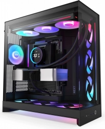 Carcasă PC NZXT H9 Flow RGB cu fereastră, neagră