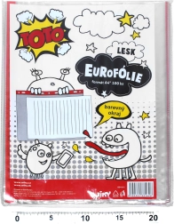 Husă de plastic transparentă A4 cu agățătoare colorată