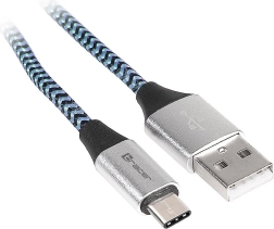 Cablu USB 2.0 Type‑C A tată – C tată 1,0 m negru/albastru