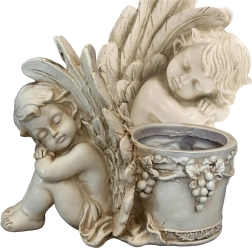 Ghiveci decorativ cu îngeraș – statuetă de grădină