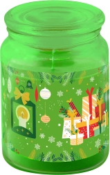 Lumânare parfumată în recipient de sticlă cu capac, 510 g – Verde mat