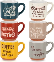 Cești espresso din ceramică 110 ml, set 6 buc