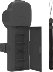 Husă de protecție Sunnylife cu bretea și șnur pentru gât pentru DJI Osmo Pocket 3 – gri