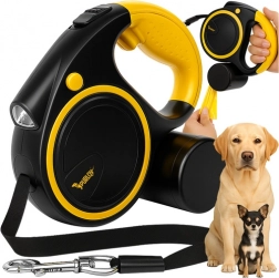 Lesă automată pentru câini cu lanternă LED 5 m Purlov