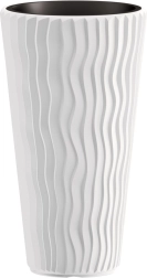 Ghiveci Prosperplast Sandy Slim alb 30 cm