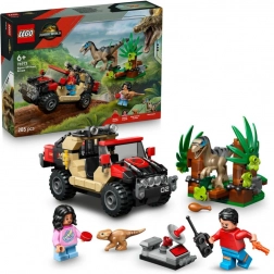lego jurassic world evadare de la raptor cu mașina de teren