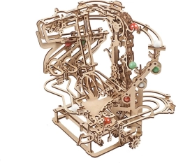 Pistă mecanică de bile din lemn UGEARS cu transmisie pe lanț – puzzle 3D