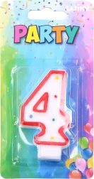 Lumânare aniversară numărul 4 roșie