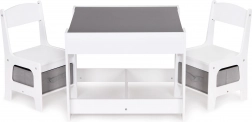 Mobilier pentru copii: masă din lemn + 2 scaune ECOTOYS