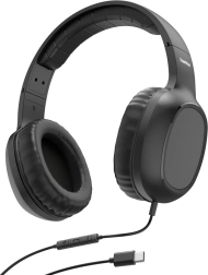 Hama fun c căști audio cu bandă, cu fir, cu microfon, negre
