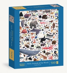 Puzzle Salut animale ale lumii de la Chronicle Books 500 de piese