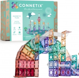 Connetix Pastel Ball Run set de construcții magnetice 106 piese cu pistă pentru bile