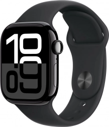 Apple Watch Series 10 GPS 42 mm cu curea sport onyx neagră