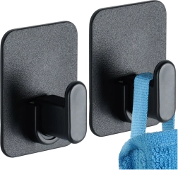 Cârlige de perete autoadezive negre 5 × 6,5 cm, set 2 bucăți VILDE