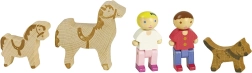Jeujura figurine din lemn pentru construcții cu cai, 5 buc.