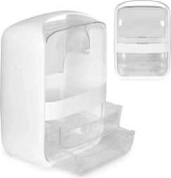 Organizer cosmetic cu capac și 2 sertare MODERNHOME – alb