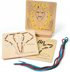 Bigjigs Toys împletire după numere – animale sălbatice