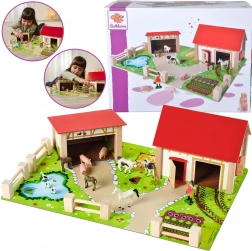 Eichhorn fermă mare din lemn cu figurine, 25 piese