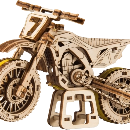 Puzzle 3D din lemn motocicletă MotoCross WOODEN CITY (88 piese)