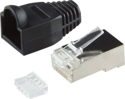 Conectori RJ45 CAT.6 cu protecție, negre