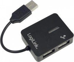 Hub USB LogiLink cu 4 porturi USB 2.0, negru