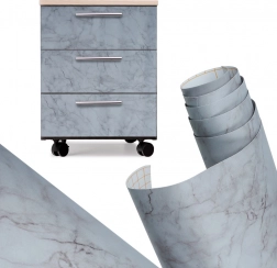 Folie decorativă autoadezivă marmură gri 1,22 × 50 m