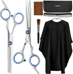 Set frizerie cu 7 piese cu foarfeci și husă