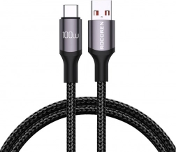Cablu de încărcare rapidă Rocoren USB-A la USB-C Retro Series 2m gri