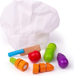 legume de tăiat din lemn cu bonetă BIGJIGS TOYS
