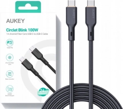 Cablu USB-C AUKEY cu Kevlar, 1 m, 5A, 100W PD