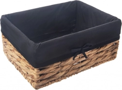 Coș de depozitare natural cu inserție textilă 36,5 × 25 × 15,5 cm