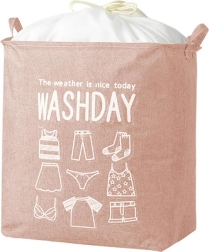 Coș de rufe pliabil roz