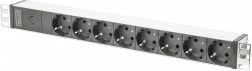 Bara de alimentare PDU 19" Rack 8x prize schuko 2,0 m 1x conector C14 10A Aluminiu