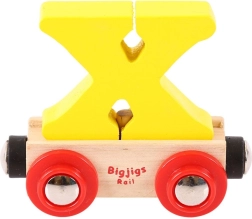Vagon de lemn cu litera X - Bigjigs Rail