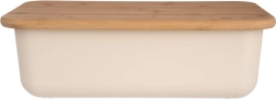 Cutie de pâine din plastic și bambus, bej, 40 × 23 × 13 cm