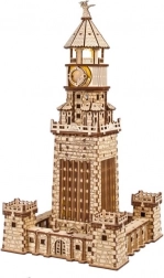 Ugears puzzle mecanic 3D din lemn Farul din Alexandria cu iluminare LED