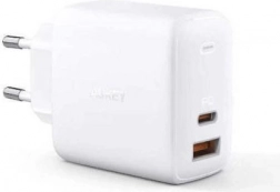 Încărcător rețea alb Aukey Omnia GaN 2xUSB Power Delivery (1xUSB A+1xUSB C) 65W 5.4A