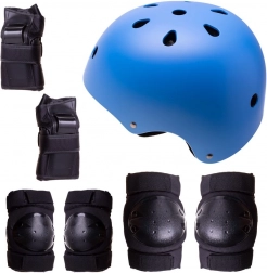 Cască + protecții pentru role, skateboard, bicicletă - albastru-negru, M