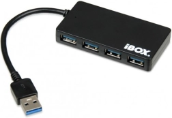 Hub USB 3.0, 4 porturi, slim, negru