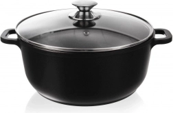 Oală din granit cu capac din sticlă GRANDE 28 cm, 7 l