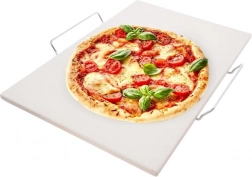Piatră de șamot pentru pizza cu suport, set din 2 piese