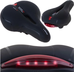 Șa de bicicletă Rallex confort cu decupaj și lumină LED spate
