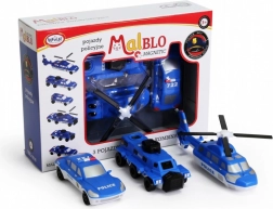Vehicule de poliție magnetice MalBlo – set de construcție creativ pentru copii