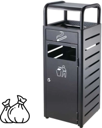 Coș de gunoi cu scrumieră – negru