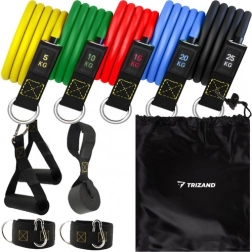 Set de benzi de rezistență cu accesorii TRIZAND, 11 piese
